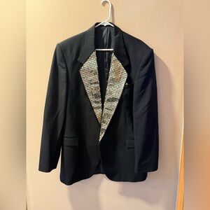 Stylish Black Tuxedo with Gold Detailing